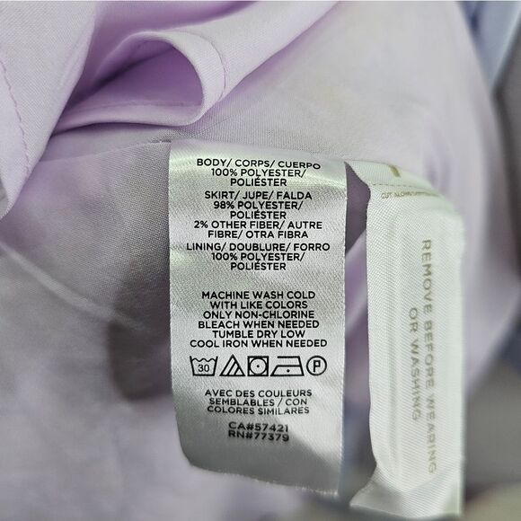 Ann Taylor Blue and Purple Floral Long Sleeve Wrap Dress Size 0 - Picture 8 of 13